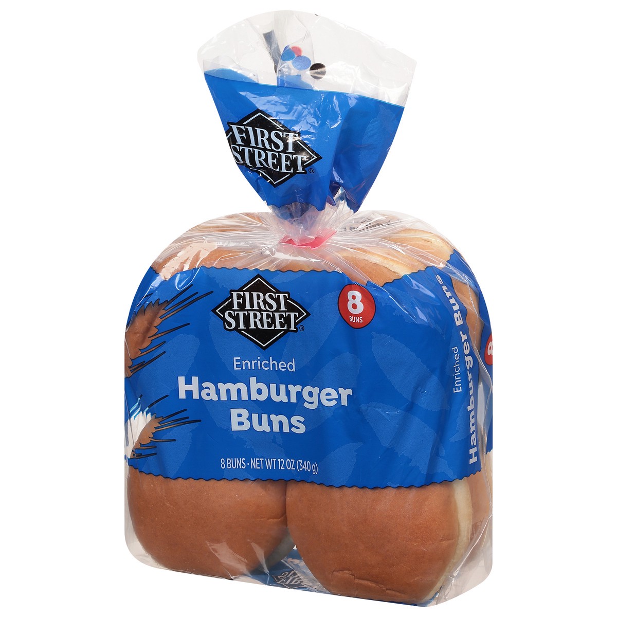 slide 13 of 14, First Street Plain Hamburger Buns, 12 oz