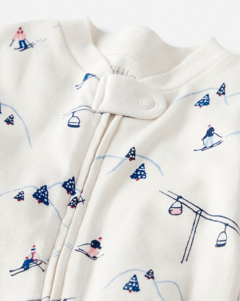 slide 3 of 4, Littleplanet Baby Organic Cotton Sleep & Play Pajamas in Snowy Slopes Print Snowy Slopes 9M, 1 ct
