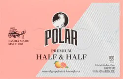 Polar Premium Natural Grapefruit & Lemon Flavor Half & Half - 6 ct