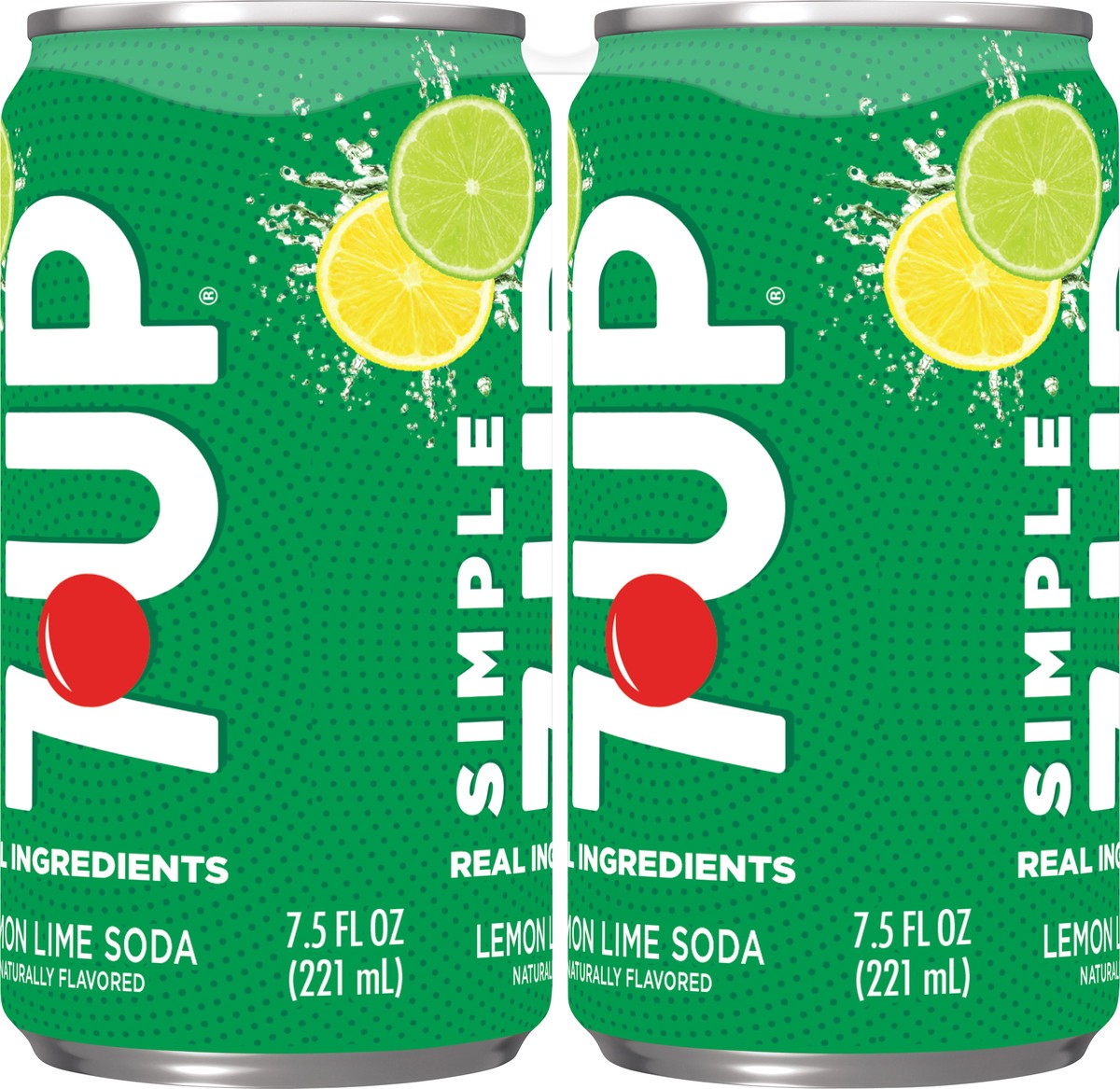 slide 5 of 7, 7UP Simple 7UP Lemon Lime Soda, 7.5 Fl Oz mini Cans, 6 Pack, 3.2 fl oz