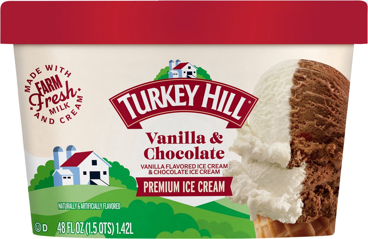 slide 2 of 2, Turkey Hill Vanilla & Chocolate, 48 fl oz