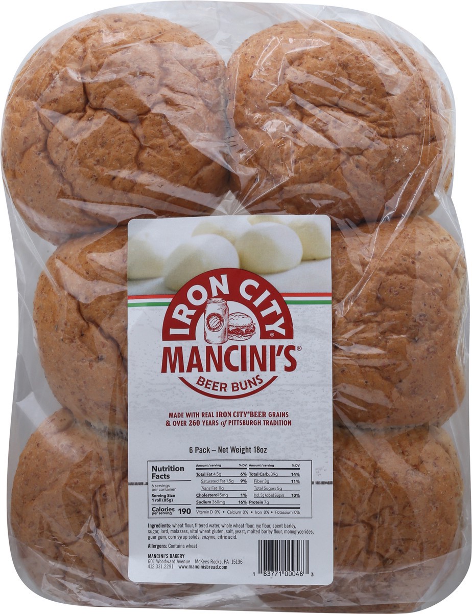slide 9 of 14, Mancini's Beer Buns 6 ea, 6 ct