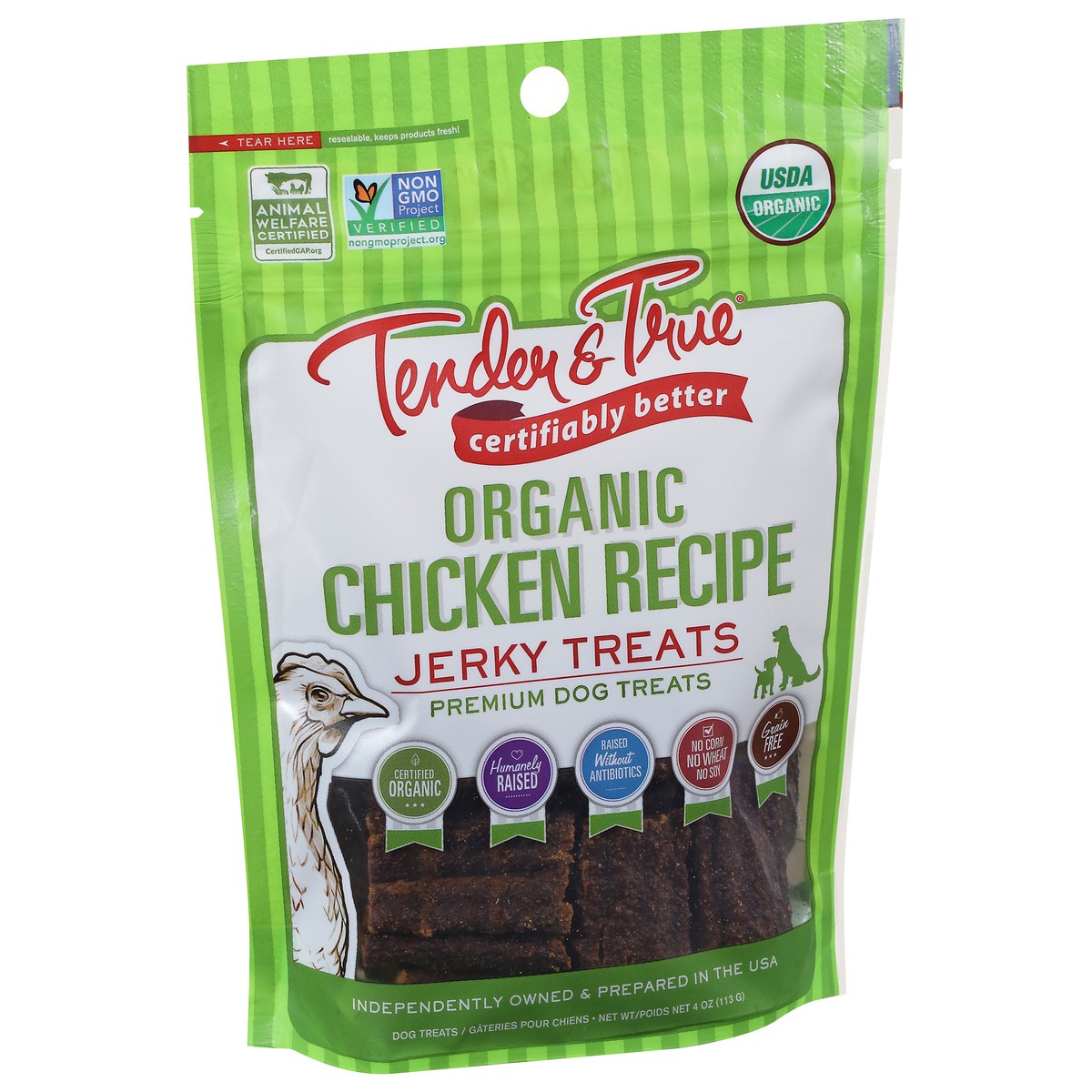 slide 5 of 10, Tender & True Organic Premium Chicken Jerky Dog Treats 4 oz, 4 oz