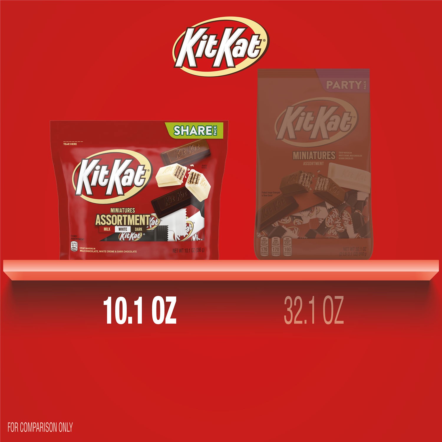 slide 5 of 5, KIT KAT Miniatures Assorted Chocolate and White Creme Wafer Candy Share Pack, 10.1 oz, 10.1 oz