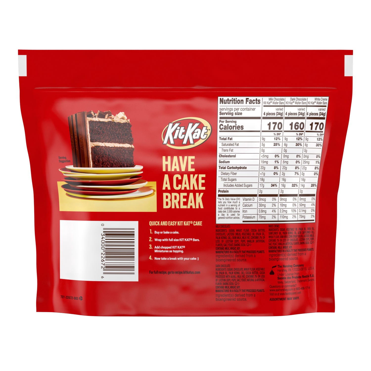 slide 4 of 5, KIT KAT Miniatures Assorted Chocolate and White Creme Wafer Candy Share Pack, 10.1 oz, 10.1 oz