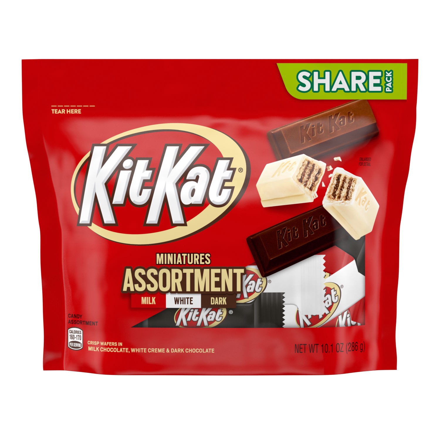 slide 1 of 5, KIT KAT Miniatures Assorted Chocolate and White Creme Wafer Candy Share Pack, 10.1 oz, 10.1 oz
