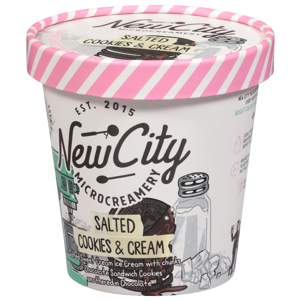 slide 13 of 14, New City Microcreamery Salted Cookies & Cream Ice Cream 14 fl oz, 14 fl oz