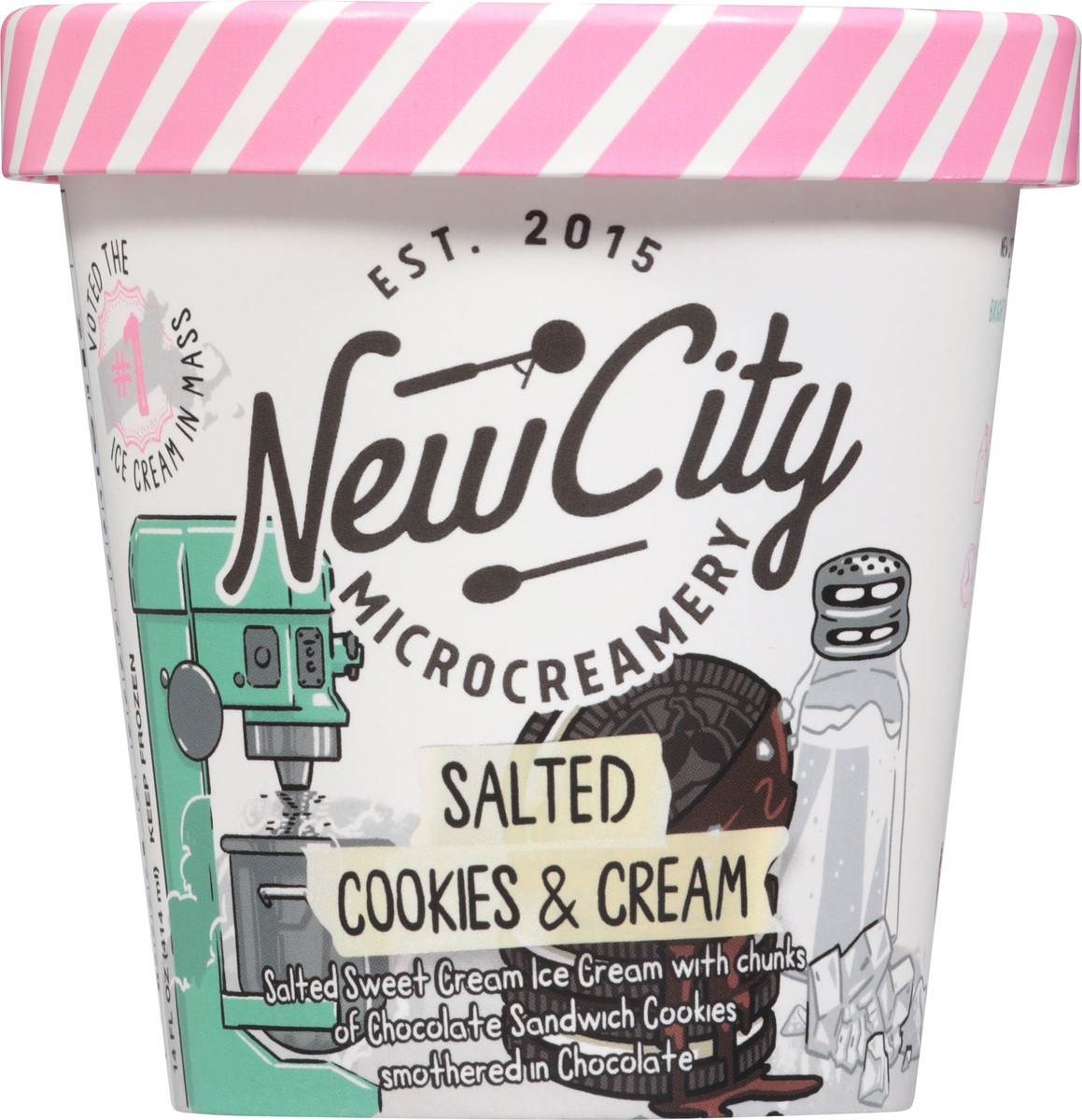 slide 5 of 14, New City Microcreamery Salted Cookies & Cream Ice Cream 14 fl oz, 14 fl oz