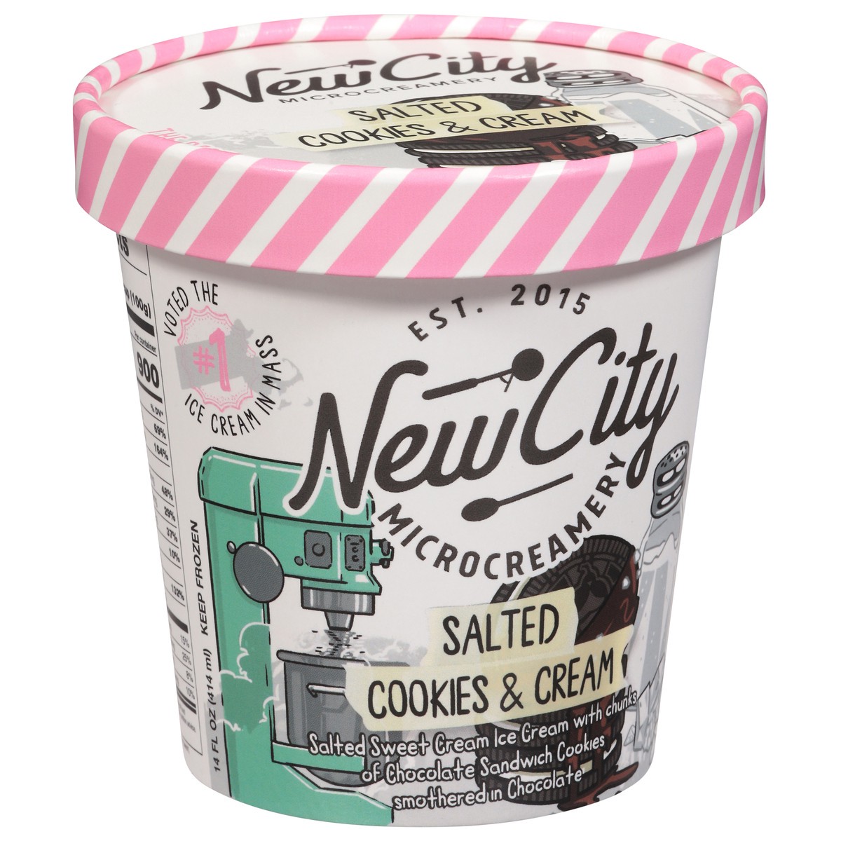 slide 8 of 14, New City Microcreamery Salted Cookies & Cream Ice Cream 14 fl oz, 14 fl oz