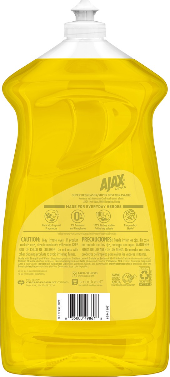 slide 5 of 8, Ajax Ultra Super Degreaser Liquid Dish Soap, Lemon - 52 Fl. Oz., 52 oz