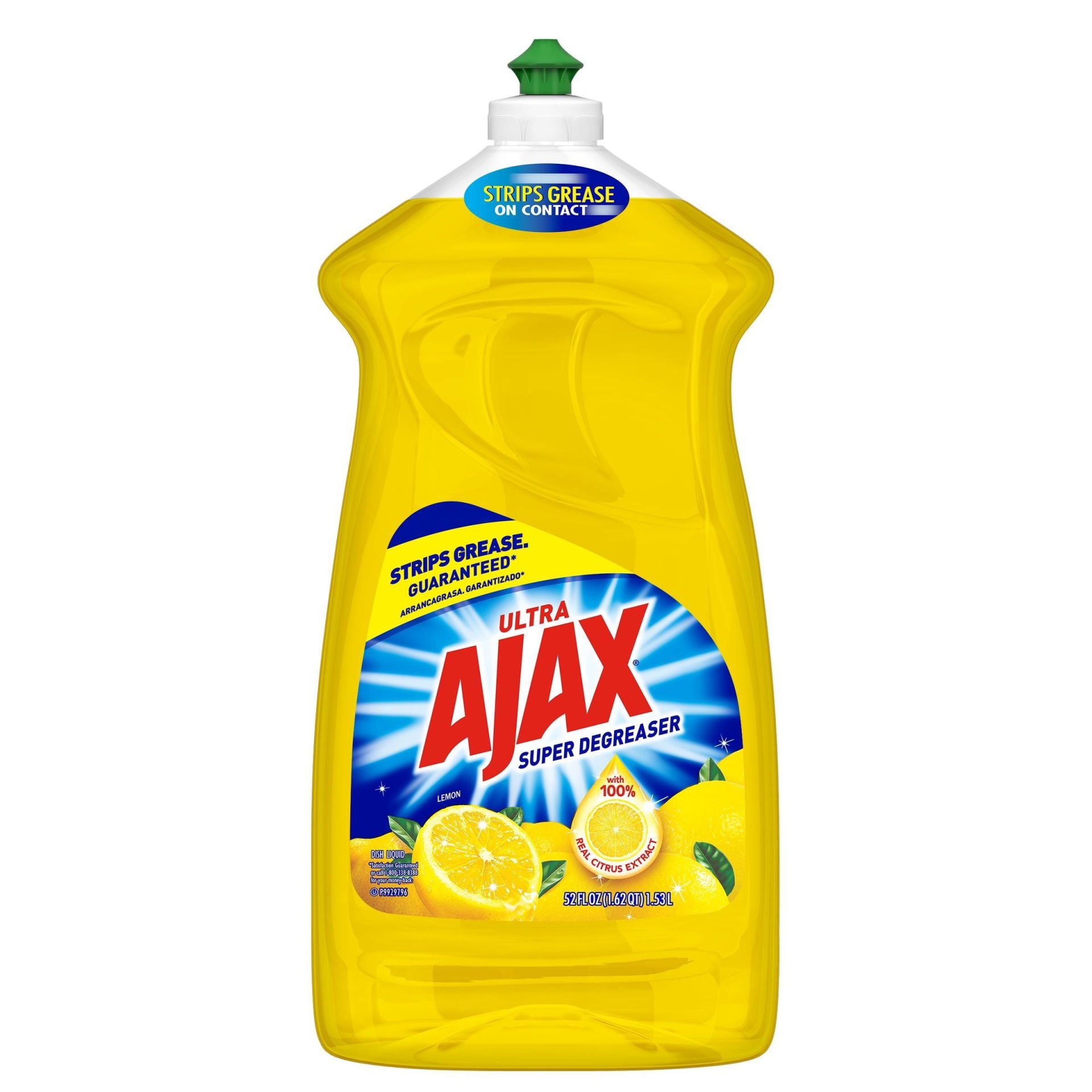 slide 1 of 4, Ajax Super Degreaser Lemon Liquid Dish Soap, 52 fl oz
