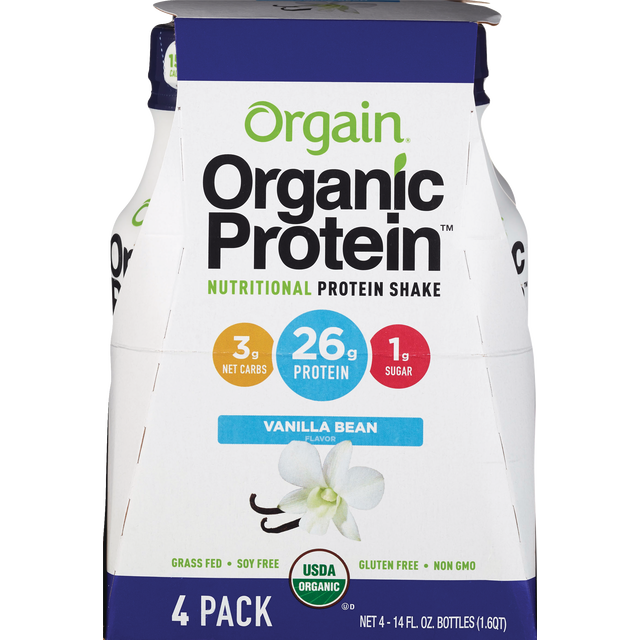 slide 1 of 1, Orgain Organic Protein Shake - Vanilla, 4 ct; 14 fl oz