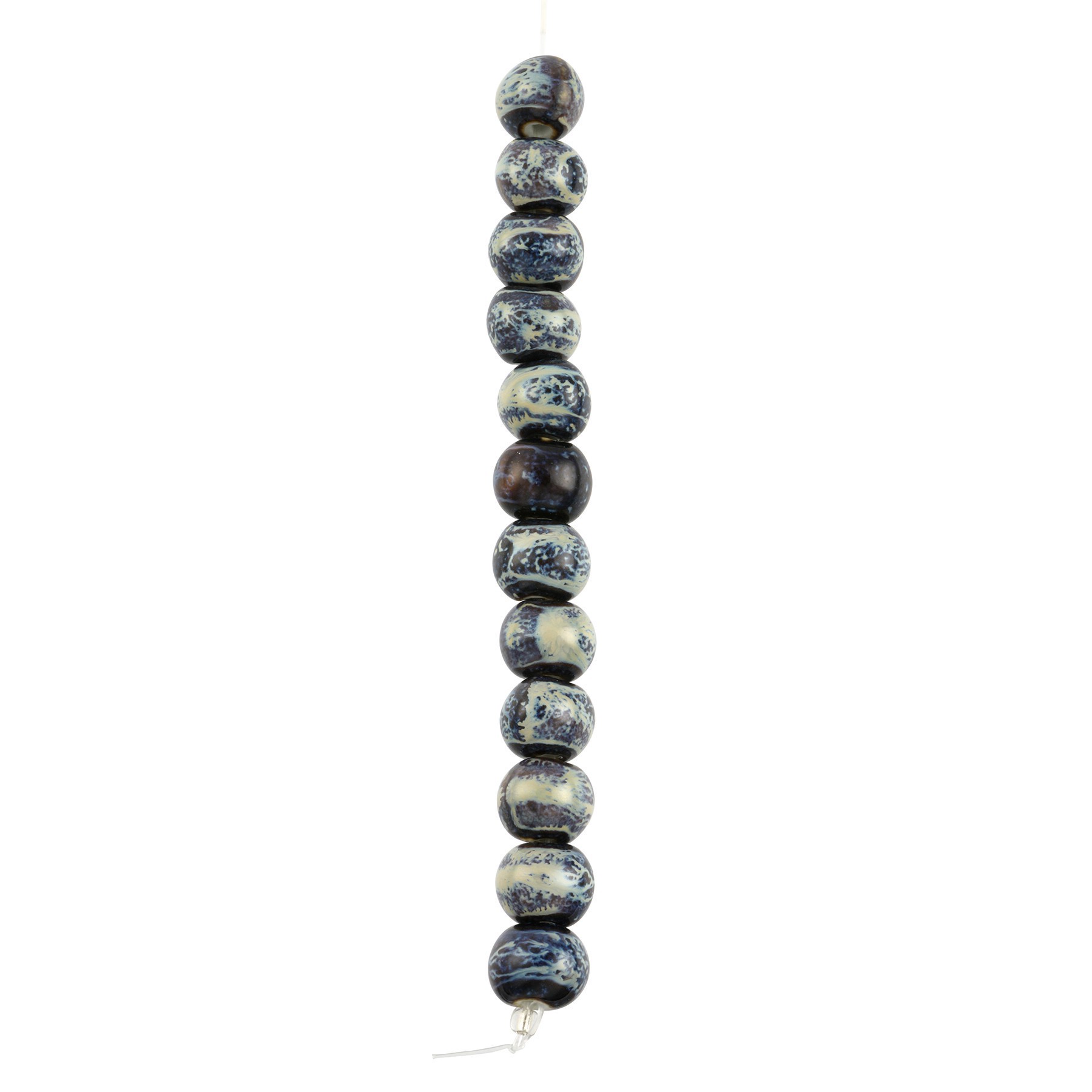 slide 2 of 3, Blue Marbled Rondelle Ceramic Beads, 13.5mm By Bead Landing, 13.5mm