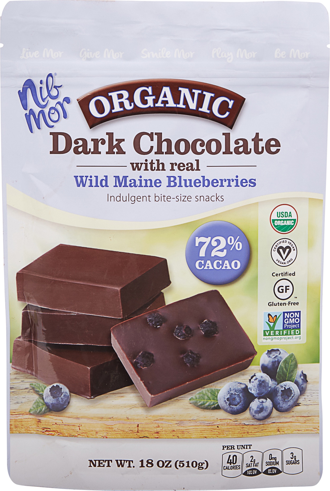 slide 1 of 1, Organic Dark Chocolate with Wild Maine Blueberries, 