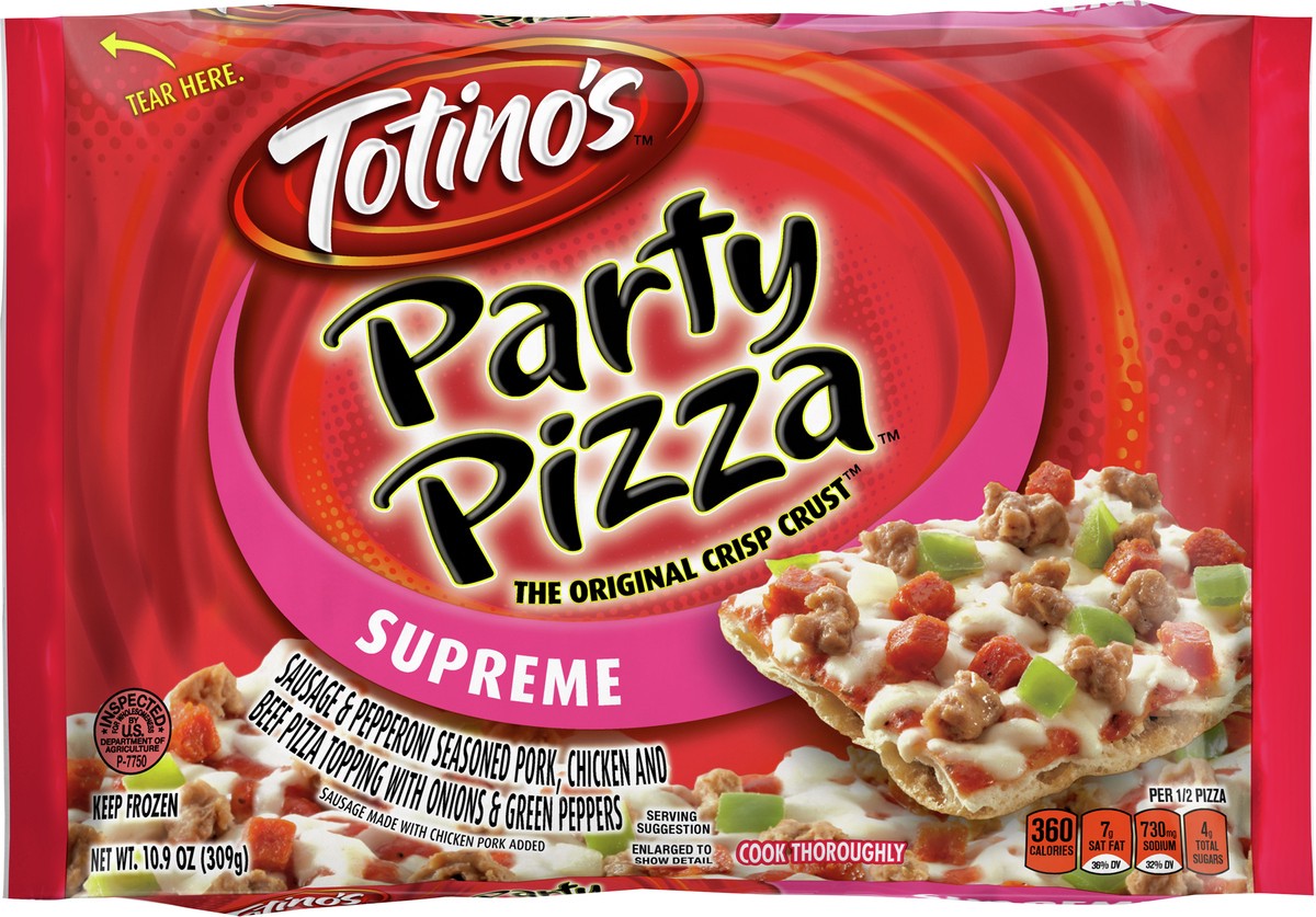 slide 4 of 9, Totino's Supreme Party Frozen Pizza - 10.9oz, 10.9 oz