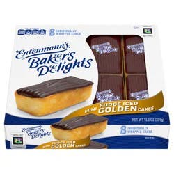 Entenmann's Baker's Delights Fudge Iced Golden Mini Cakes, 8 packs, 13.2 oz