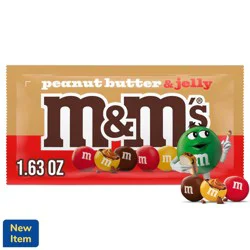 M&M's Peanut Butter & Jelly Candy Bag, Milk Chocolate and Jelly Flavored Candies, 1.63 oz Pack