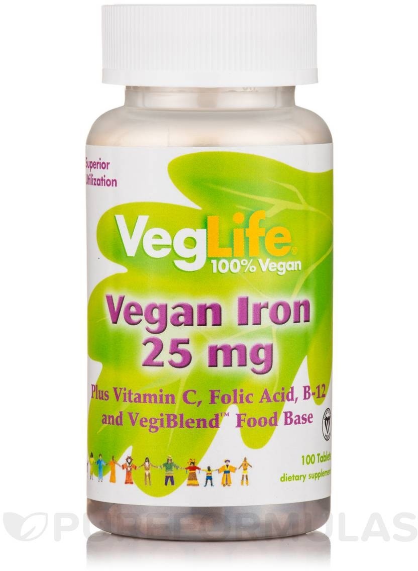 slide 1 of 1, Veglife Vegan Iron 25mg, 100 ct