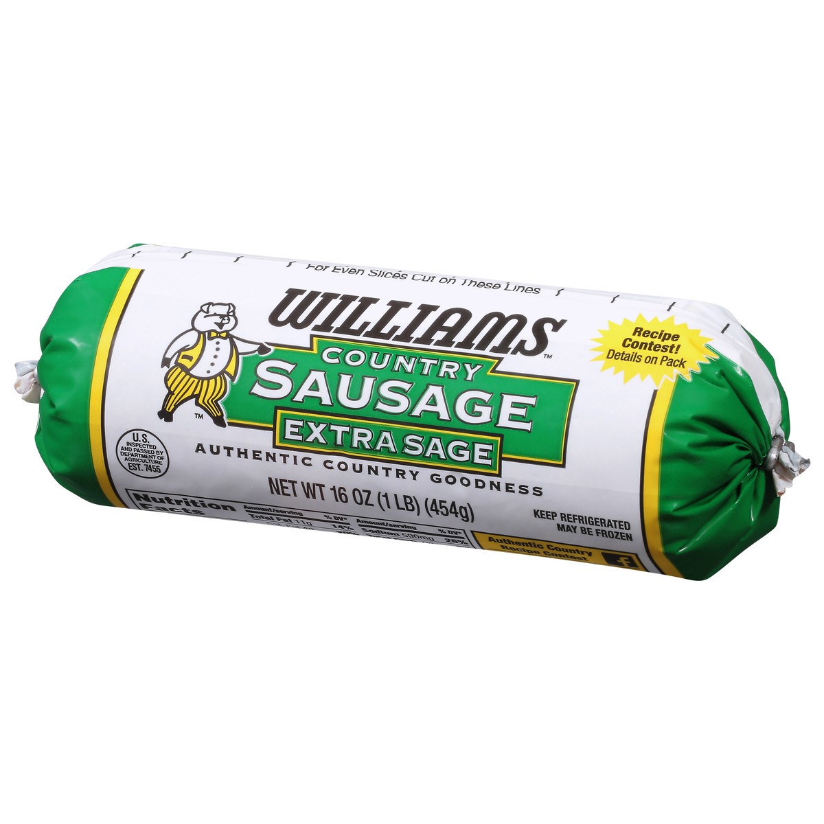 slide 3 of 9, Williams Extra Sage Country Sausage 16 oz, 16 oz