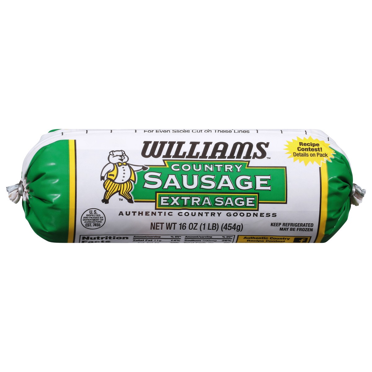 slide 1 of 9, Williams Extra Sage Country Sausage 16 oz, 16 oz