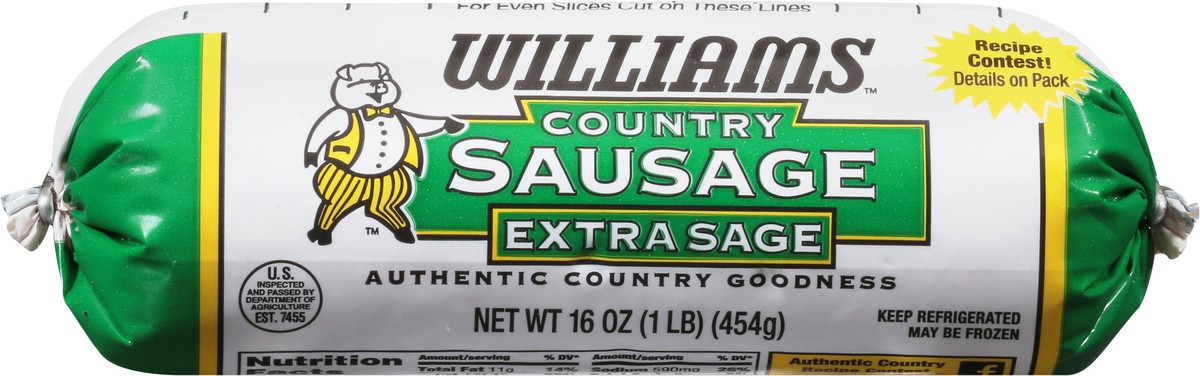 slide 8 of 9, Williams Extra Sage Country Sausage 16 oz, 16 oz