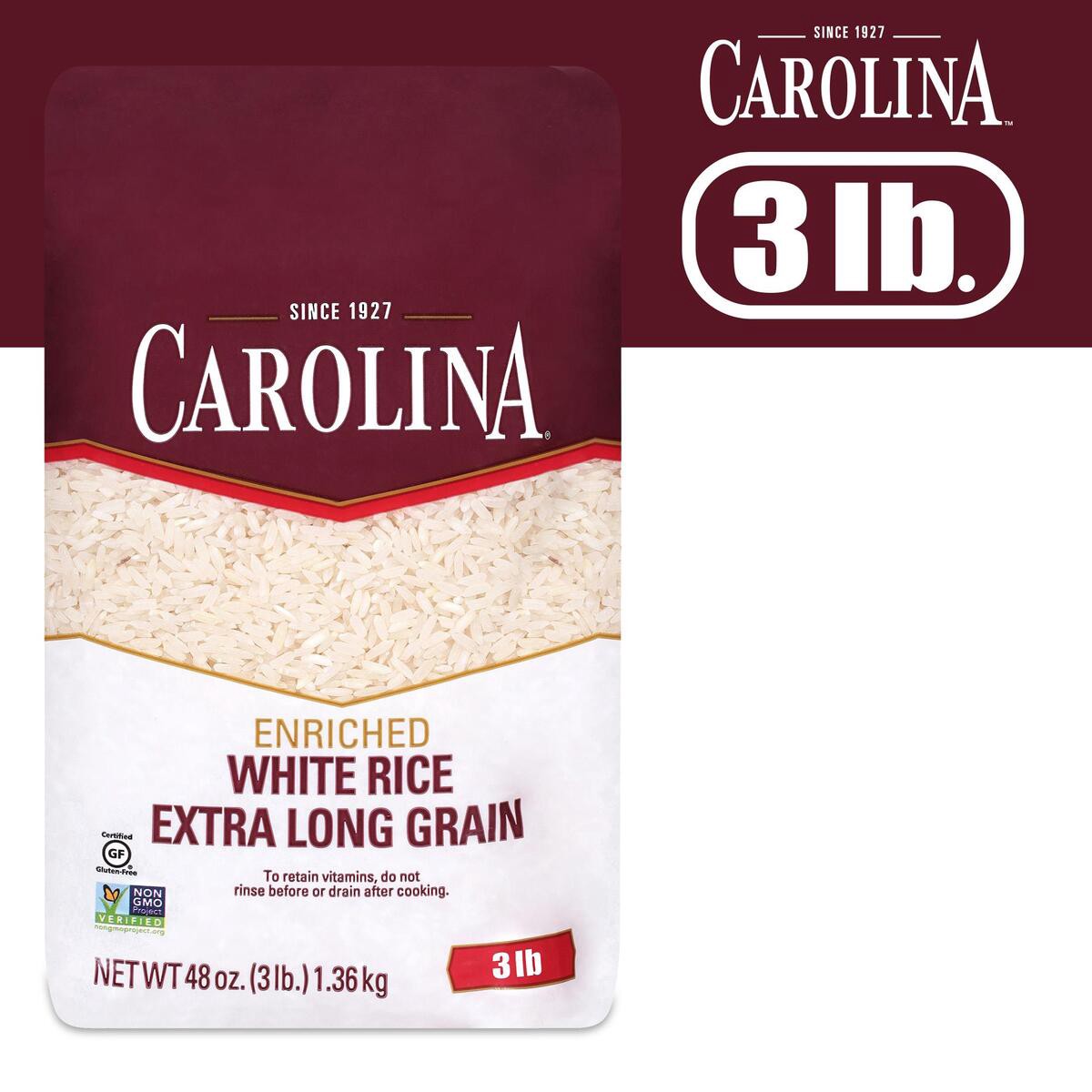 slide 1 of 5, Carolina White Rice, 48 oz