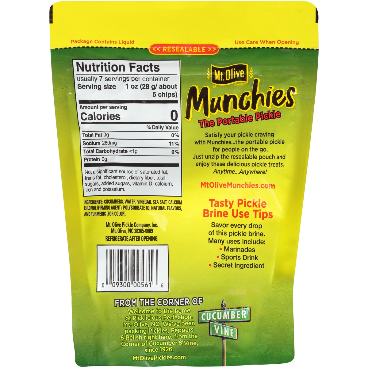 slide 2 of 7, Mt. Olive Munchies Kosher Dill Pickle Chips 11.8 fl oz Pouch, 11.8 fl oz