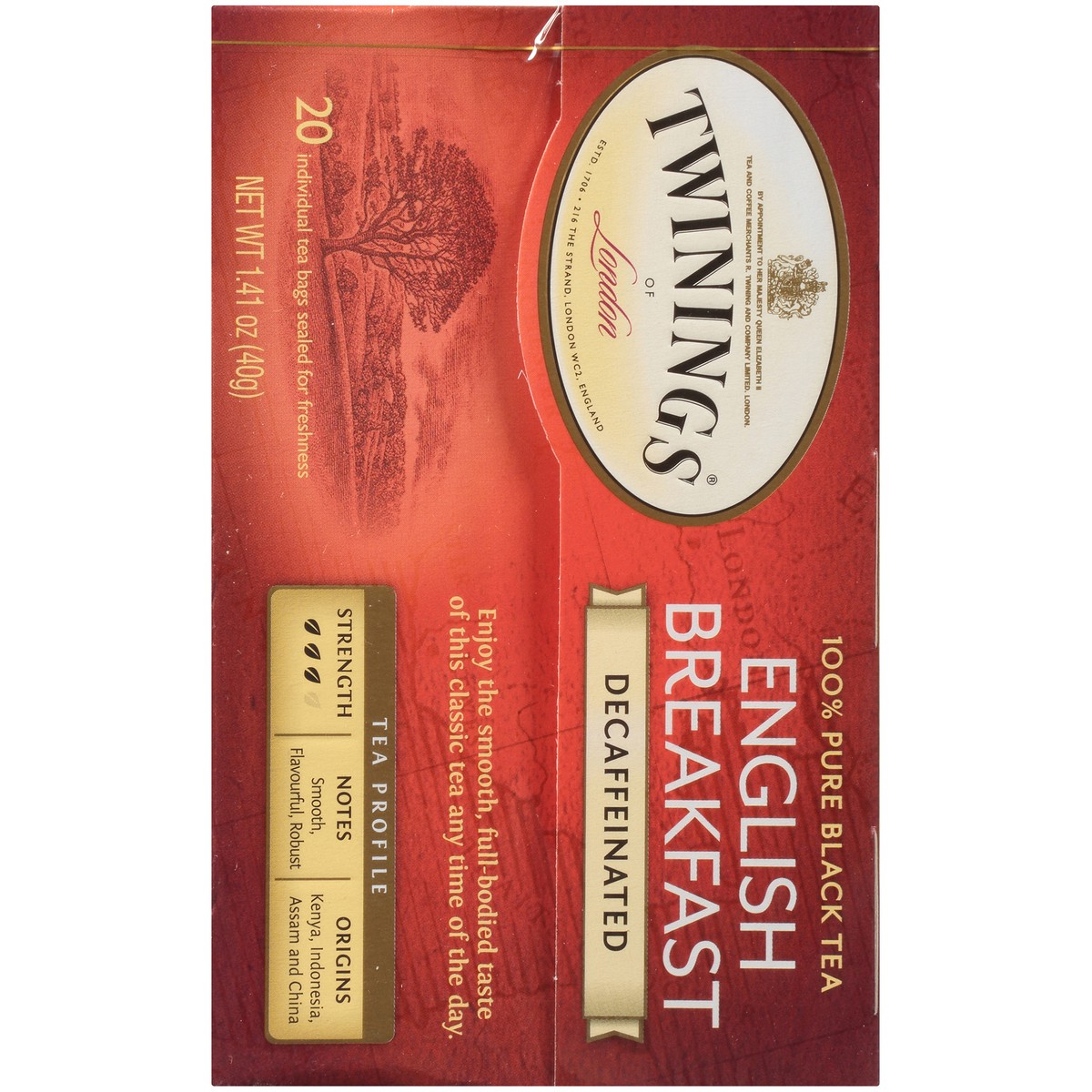 slide 5 of 9, Twinings of London English Breakfast Decaffeinated Black Tea 20 ct, 1.41 oz