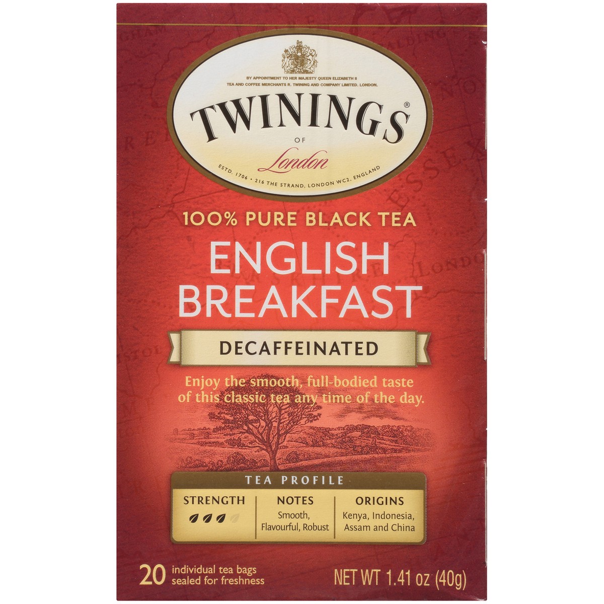 slide 6 of 9, Twinings of London English Breakfast Decaffeinated Black Tea 20 ct, 1.41 oz