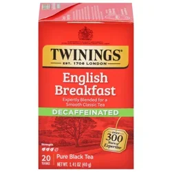 Twinings of London English Breakfast Decaffeinated Black Tea 20 ct