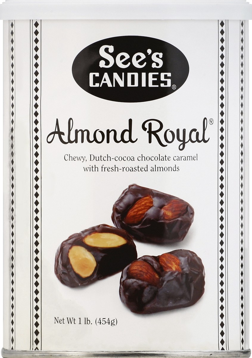 slide 2 of 2, See's Candies See's Almond Royal Candies In Can, 16 oz