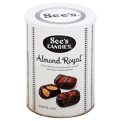 slide 1 of 2, See's Candies See's Almond Royal Candies In Can, 16 oz