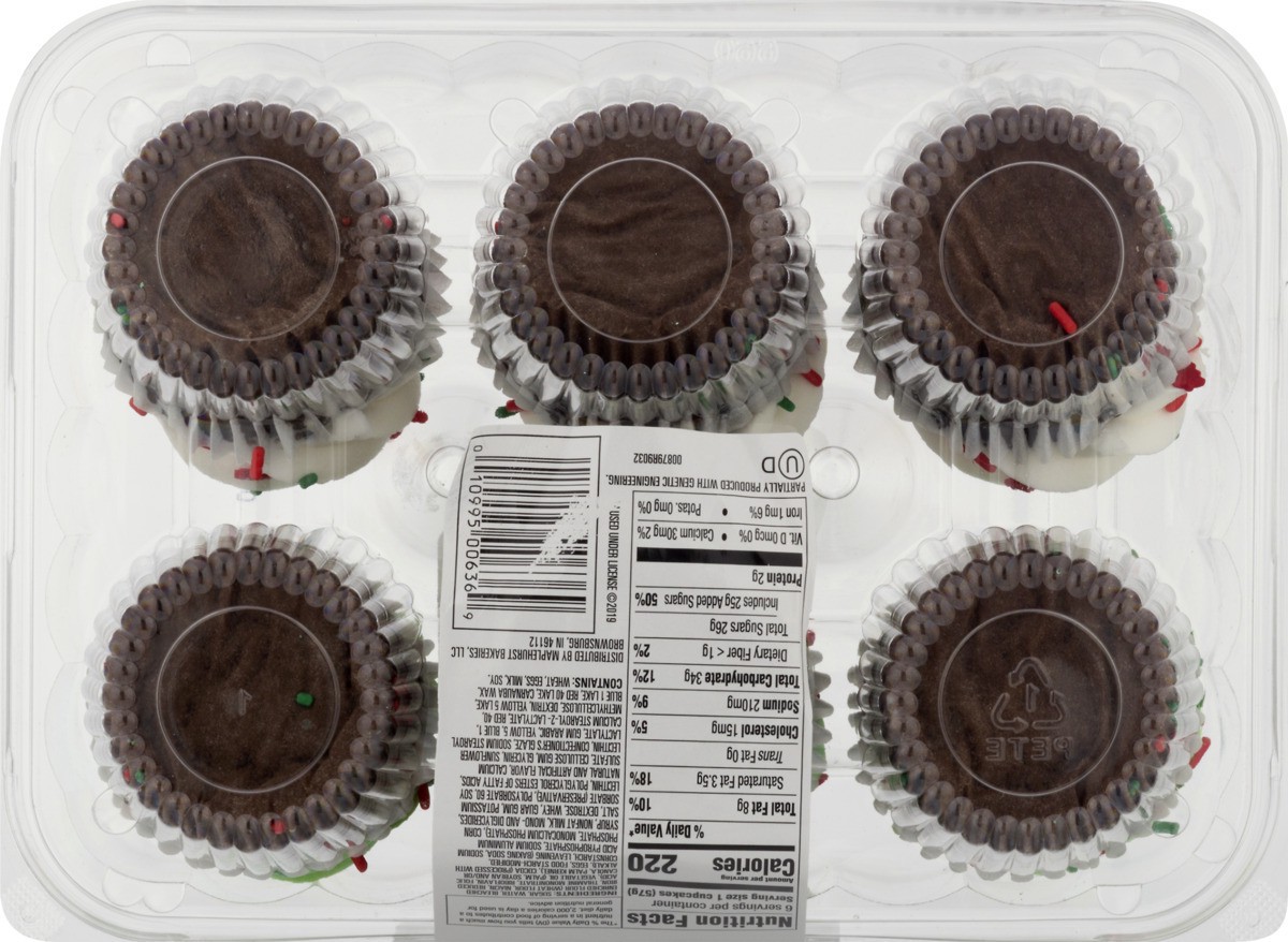 slide 3 of 11, Sweet Delish! 6 Count Chocolate Christmas Cupcakes, 12 oz