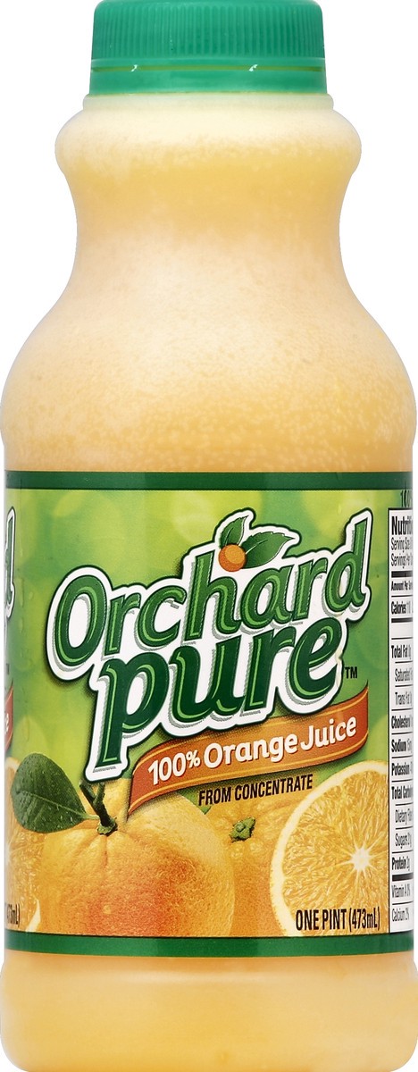 slide 4 of 4, Orchard Pure 100% Pure Orange Juice From Concentrate - 1 Pint Plastic Bottle, 1 pint