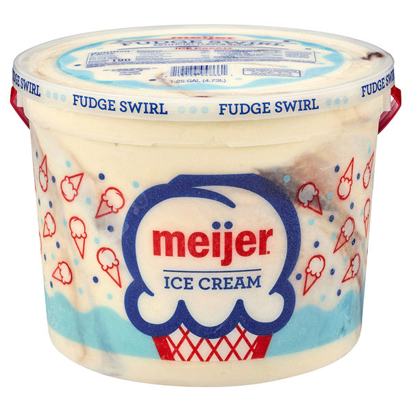 slide 1 of 1, Meijer Fudge Swirl Ice Cream, 5 qt