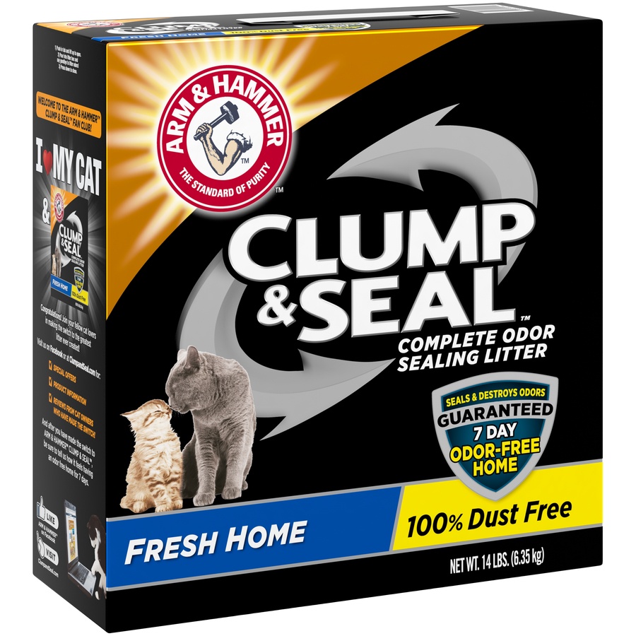 slide 2 of 4, ARM & HAMMER Clump & Seal Fresh Home Complete Odor Sealing Litter, 14 lb