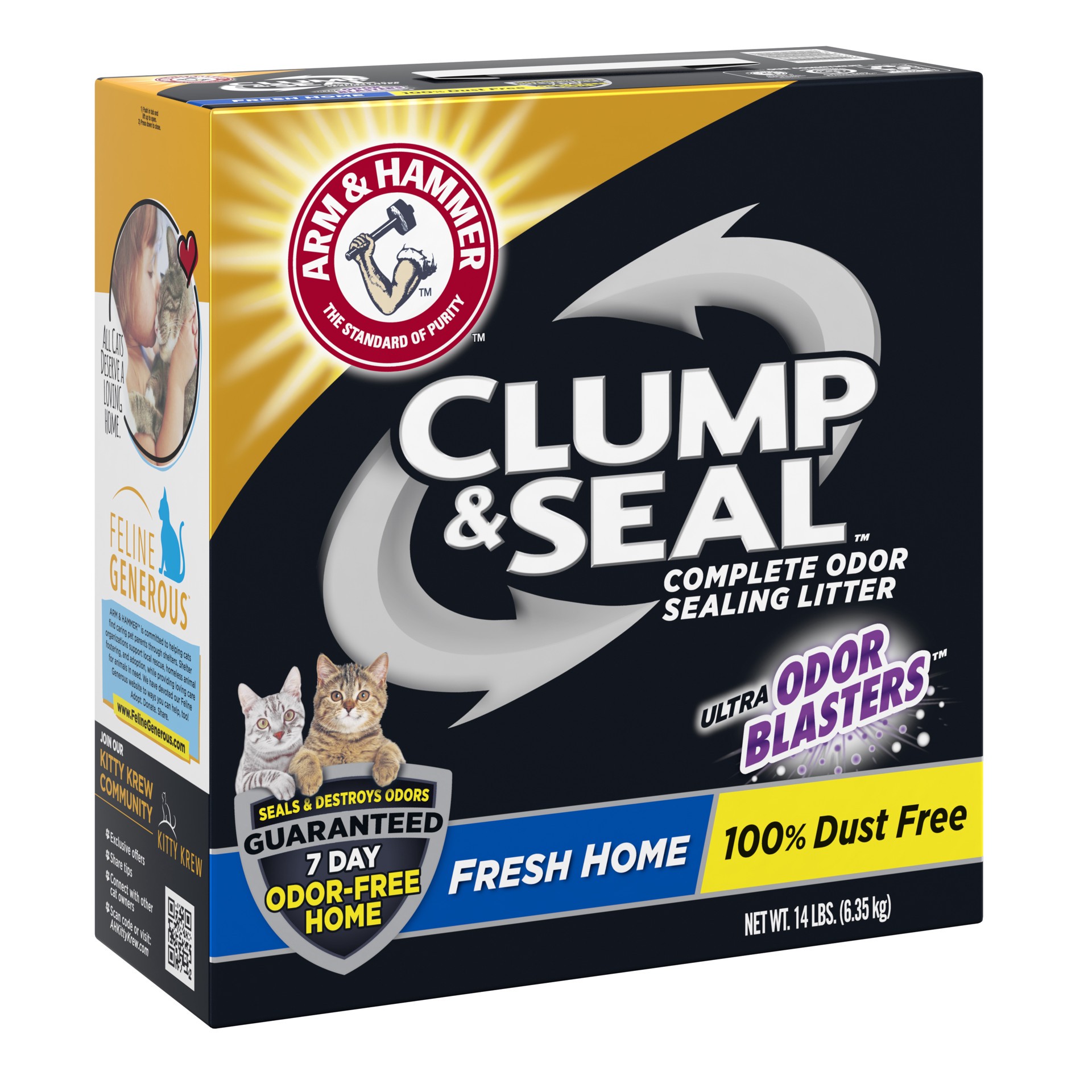 slide 3 of 5, Arm & Hammer Fresh Clump & Seal Cat Litter, 14 lb