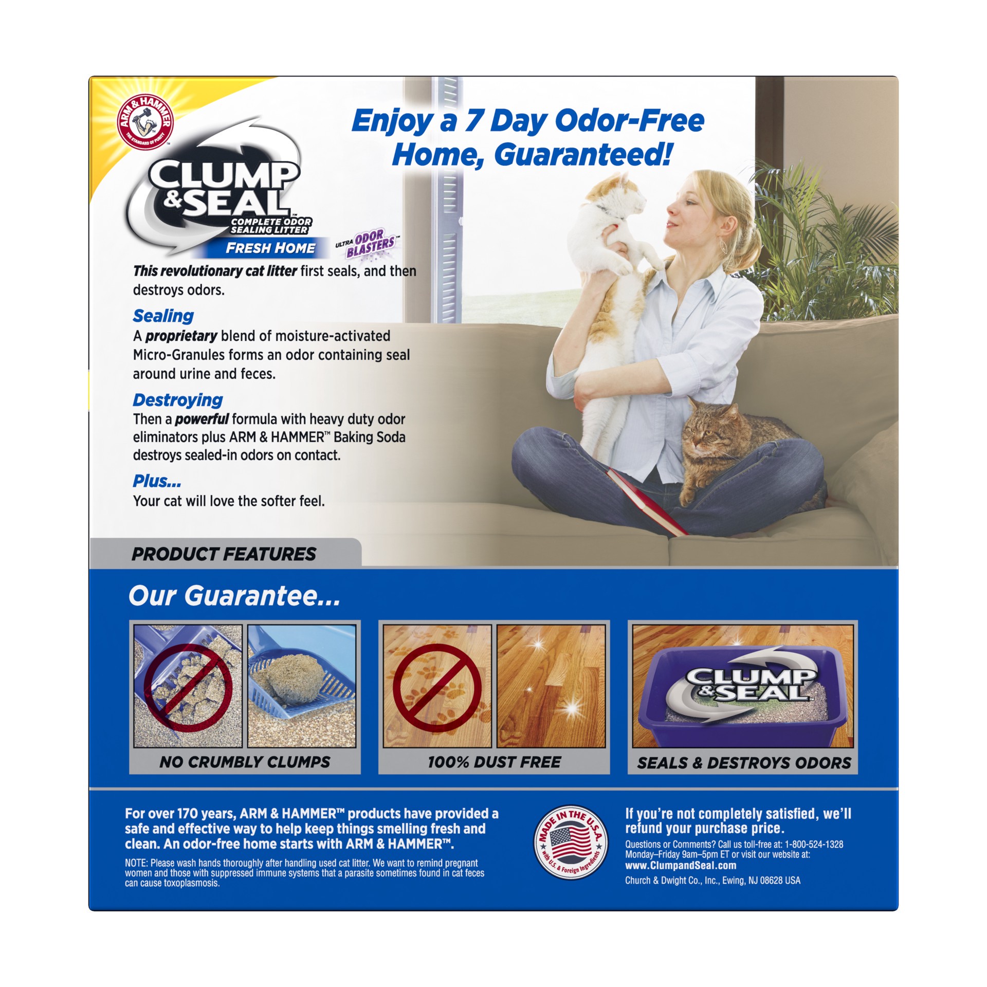 slide 4 of 5, Arm & Hammer Fresh Clump & Seal Cat Litter, 14 lb