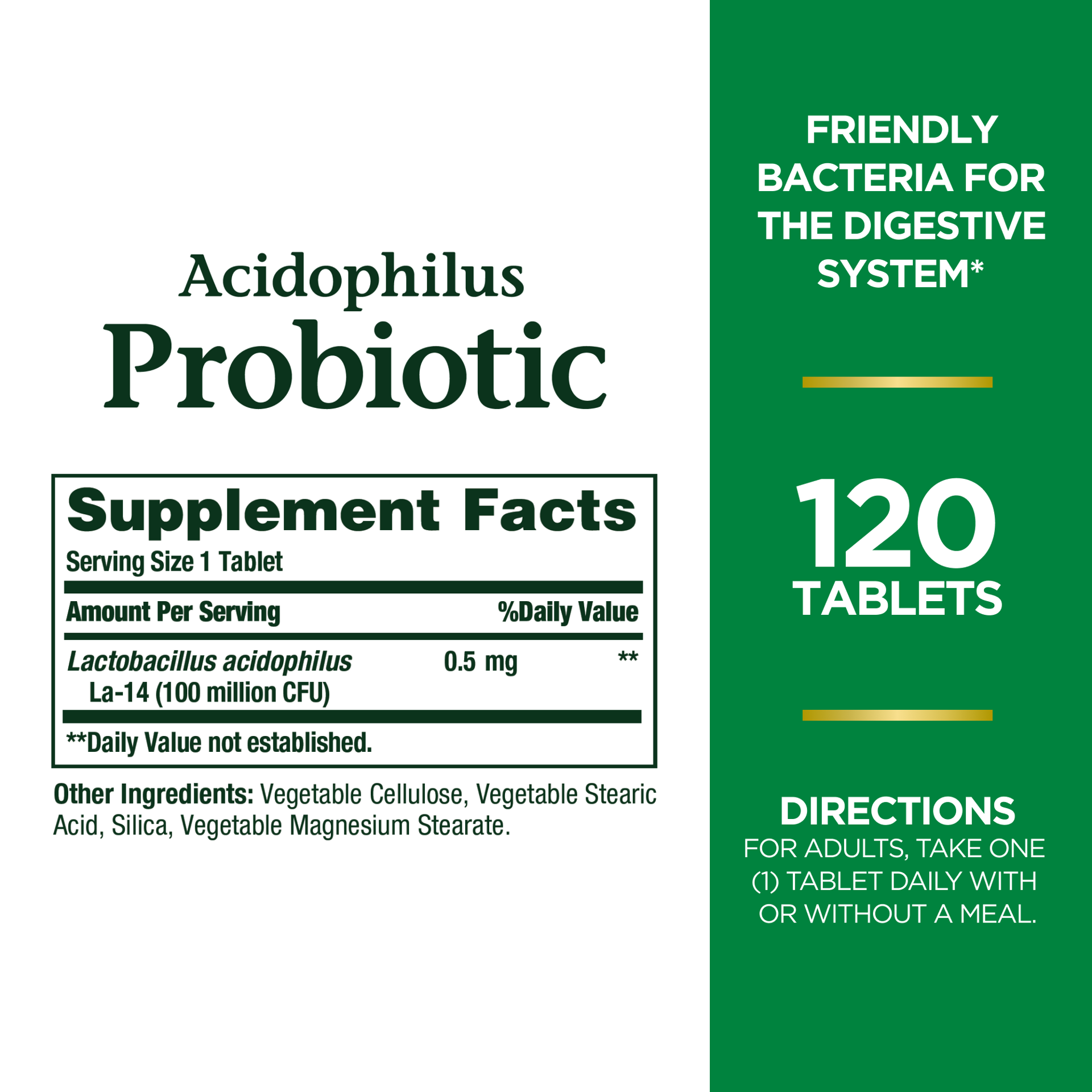 slide 2 of 5, Nature's Bounty Tablets Acidophilus Probiotic 120 ea, 120 ct