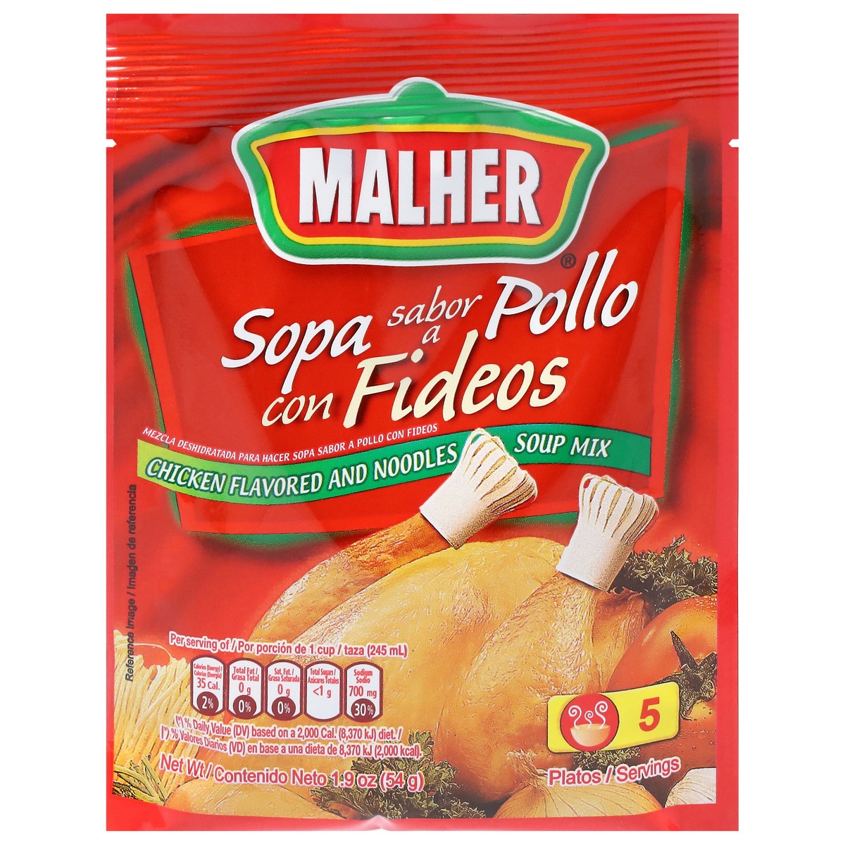 slide 1 of 1, Malher Chicken Flavored Noodles Soup Mix 1.9 oz, 1.9 oz