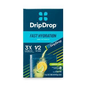 slide 1 of 1, DripDrop Lemon Lime Electrolyte Drink Mix 8 - 0.35 oz Sticks, 8 ct