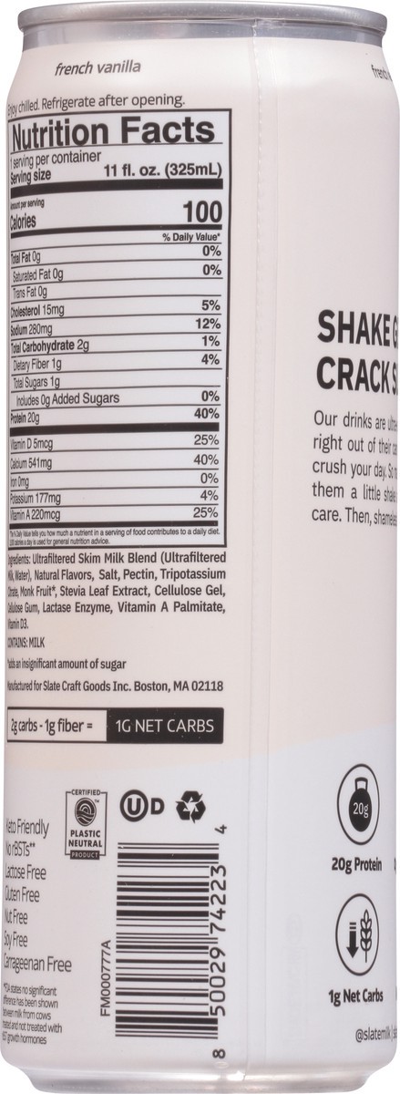 slide 4 of 9, Slate French Vanilla High Protein Milk Shake- 11 fl oz, 11 fl oz