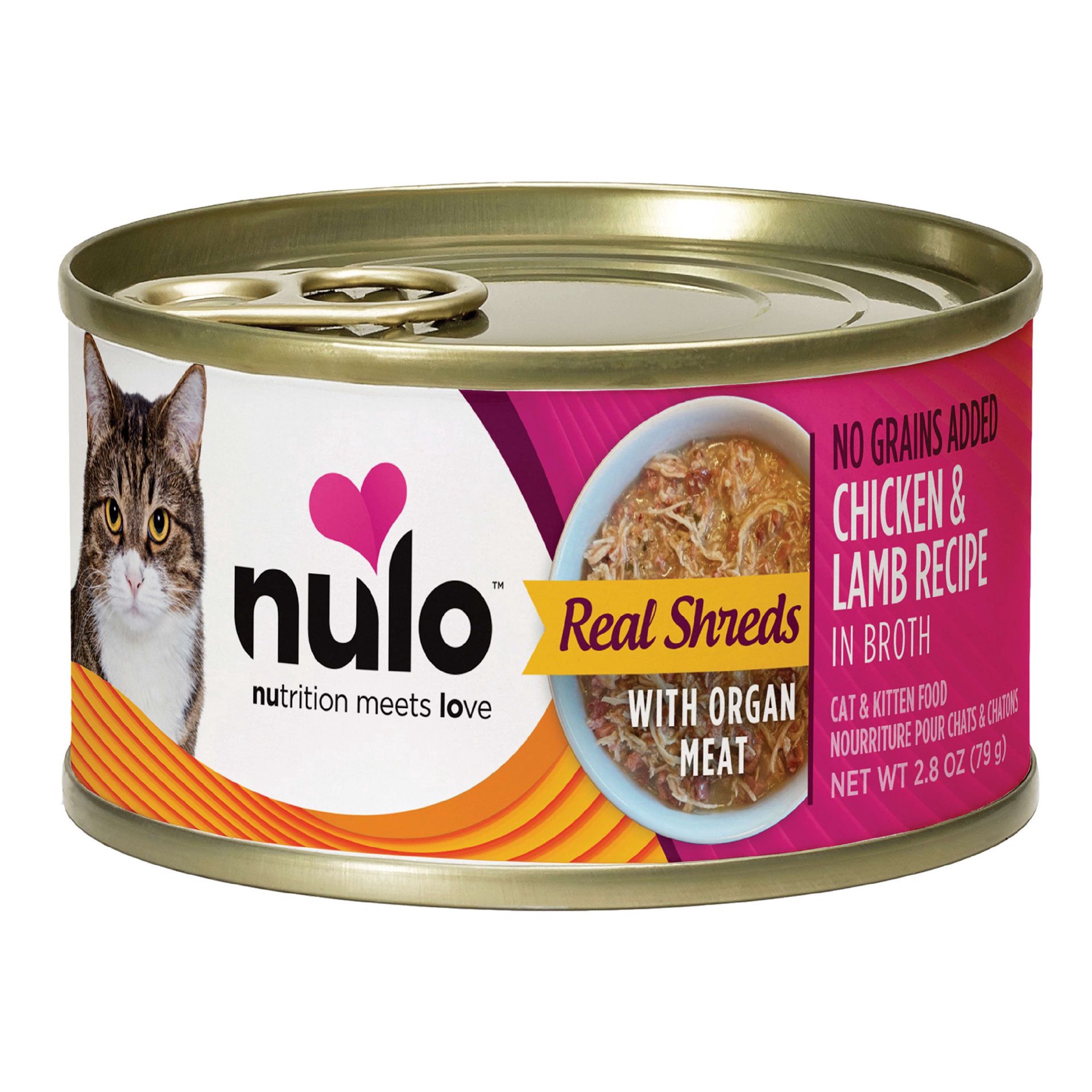 slide 1 of 1, Nulo Real Shreds With Organ Meat All Life Stages Cat Wet Food - Grain Free, In Broth, 2.8 Oz, 2.8 oz