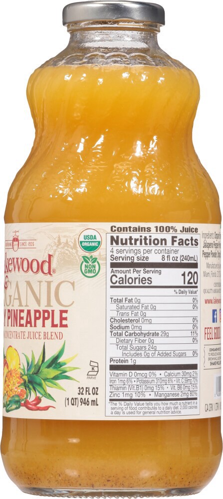 slide 3 of 4, Lakewood Og Juice Spicy Pineapple, 32 fl oz