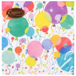 Caspari Balloons And Confetti 3-Ply Cocktail Napkins