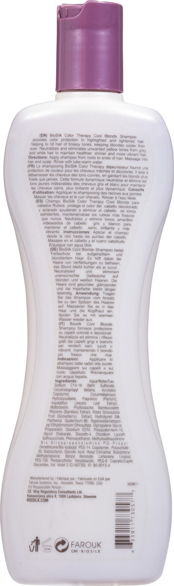 slide 5 of 9, BioSilk Cool Blonde Color Therapy Shampoo 12 fl oz, 12 fl oz