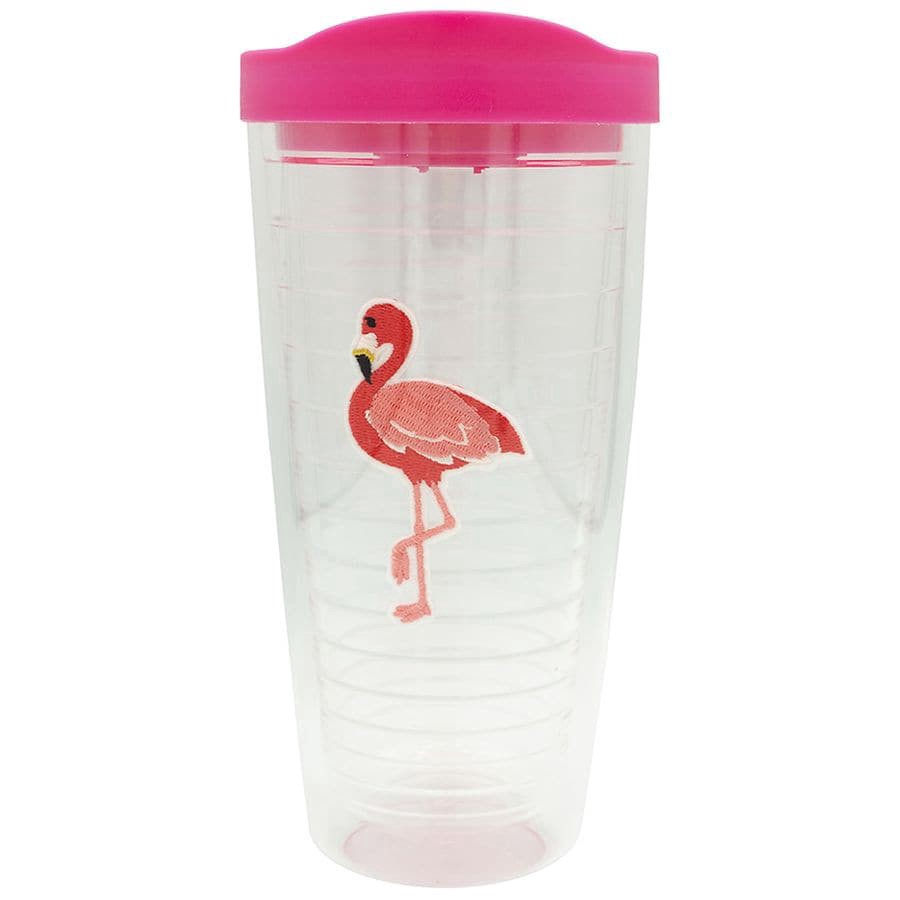 slide 1 of 1, Modern Expressions Double Wall Tumbler, Flamingo, 1 ct