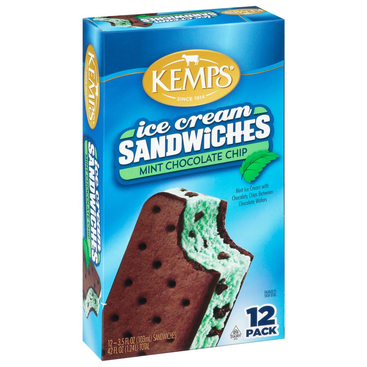 slide 13 of 14, Kemps Mint Chocolate Chip Ice Cream Sandwiches, 12 ct