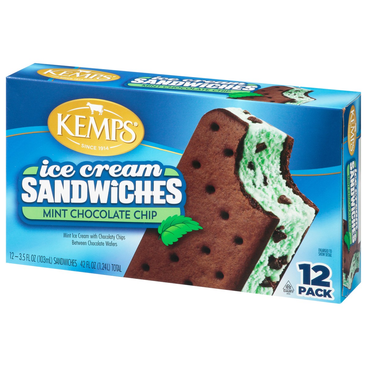 slide 4 of 14, Kemps Mint Chocolate Chip Ice Cream Sandwiches, 12 ct