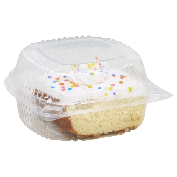 slide 1 of 1, Smart & Final White Cake Slice, 6 oz